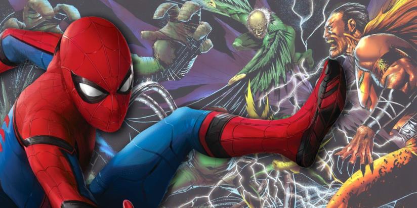 Spider-Man se la vedrà con i Sinistri Sei per il gran finale della saga ambientata nel MCU? Spider-Man in primo piano e i Sinistri Sei sullo sfondo