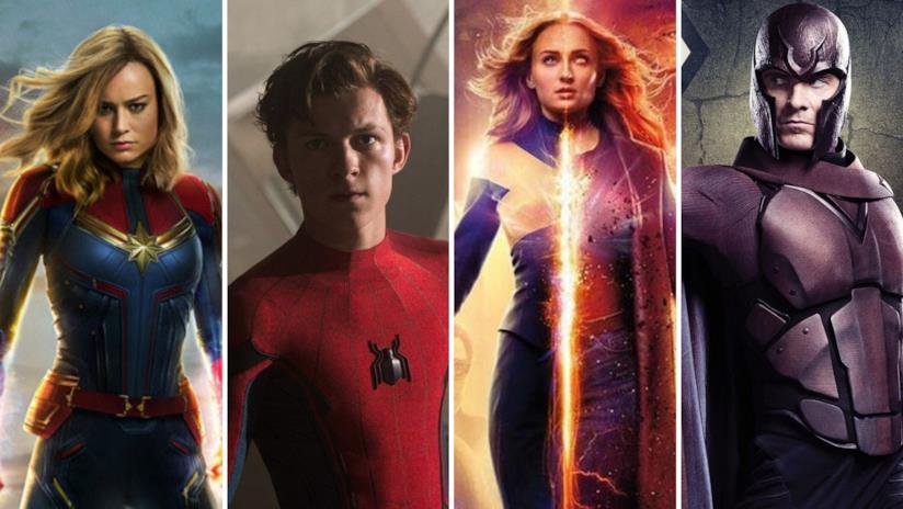 Kevin Feige parla della Fase 4 ma allontana l'ingresso degli X-Men Da sinistra i supereroi: Capitan Marvel, Spider-Man, Dark Phoenix e Magneto degli X-Men