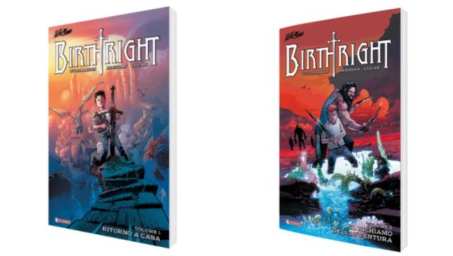 Le cover dei primi due volumi di Birthright Le cover dell'edizione brussurata dei primi due volumi di Birthright
