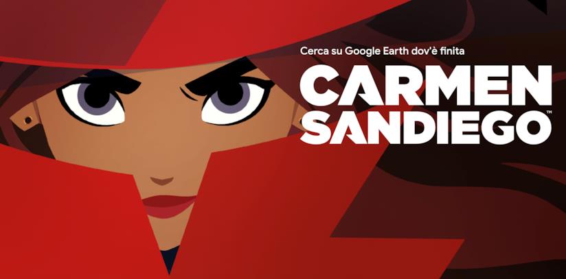 Carmen Sandiego è la protagonista di un nuovo gioco su Google Earth Immagine promozionale per il gioco di Carmen Sandiego su Google Earth