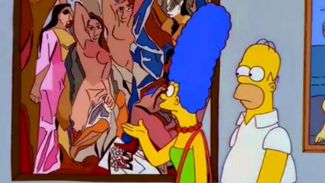 I Simpson sbancano anche nell'arte: millennials spendono milioni di dollari I Simpson: Marge e Homer osservano dei Picasso