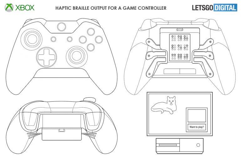 Microsoft pensa ai possessori di una Xbox One con problemi legati alla vista Il controller Xbox One in Braille brevettato da Microsoft