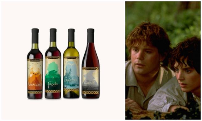 Vini Signore degli Anelli I vini in un collage con gli Hobbit