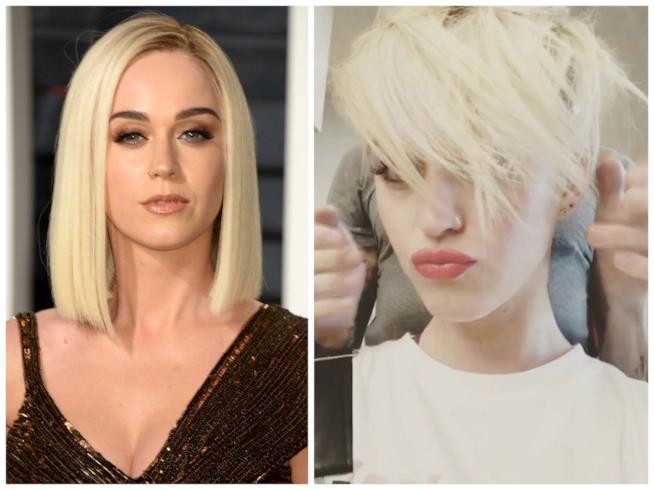 Katy Perry cambia look dopo la rottura da Orlando Bloom Primo piano di Katy Perry, prima e dopo il nuovo taglio