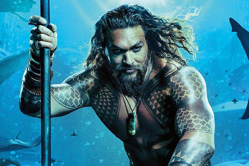 Jason Momoa parla delle novità di Aquaman 2 Un'immagine di Jason Momoa nel poster di Aquaman