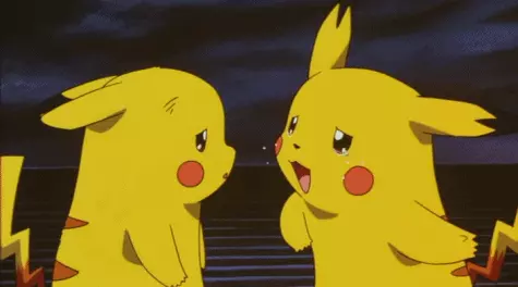 Clone Pikachu Slapping Ashs Pikachu In a Battle Vs. Mewtwo In The Pokemon Movie
