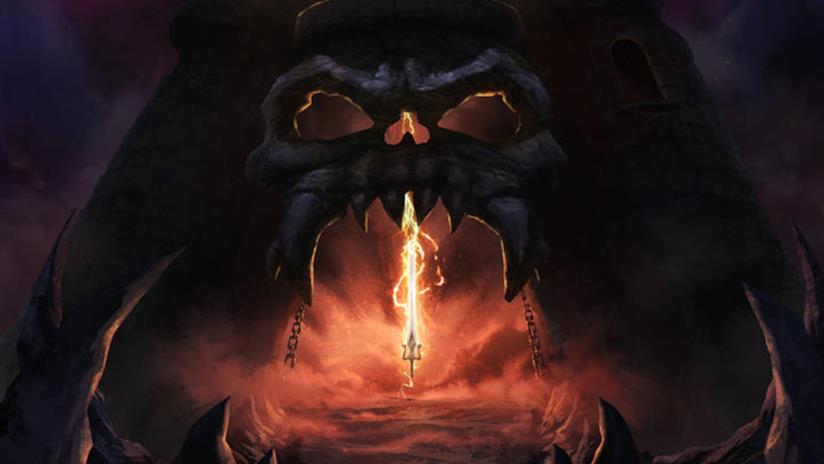 Torna He-Man con una serie animata targata Netflix L'iconica spada di He-Man davanti l'ingresso del castello di Greyskull
