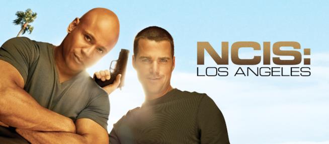I due protagonosti di N.C.I.S. Los Angeles Chris O'Donnell e LL Cool J nel poster di N.C.I.S. Los Angeles