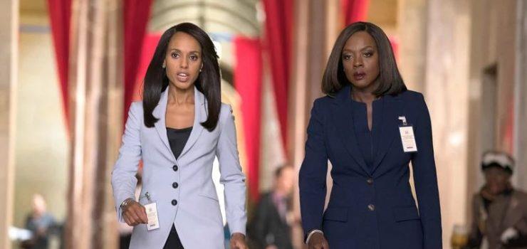 Annalise Keating e Olivia Pope in una foto del crossover Una foto del crossover tra Scandal e le regole del delitto perfetto