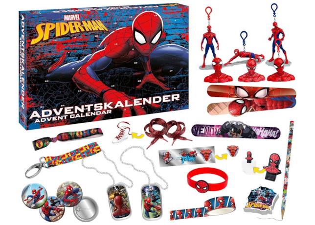 Tanti gadget dedicati a Spider-Man nel calendario dell'avvento Il calendario dell'avvento di Spider-Man