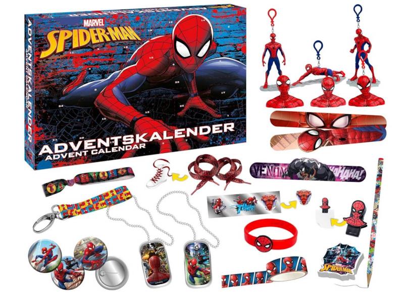 Tanti gadget dedicati a Spider-Man nel calendario dell'avvento Il calendario dell'avvento di Spider-Man