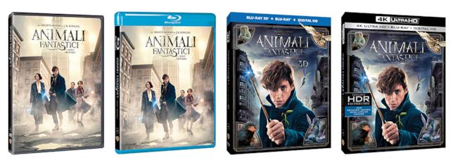 Le versioni home video di Animali Fantastici e Dove Trovarli Cover delle versioni home video di Animali Fantastici e Dove Trovarli