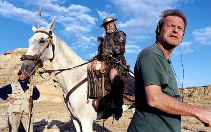Terry Gilliam sul set Terry Gilliam e Jean Rochefort