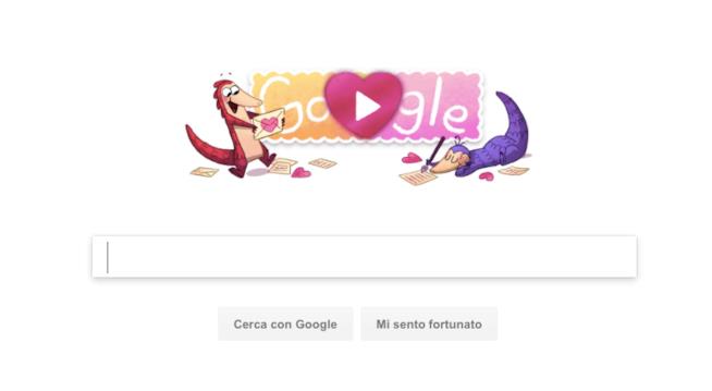 Il Doodle di San Valentino è anche un videogame Il Doodle di San Valentino