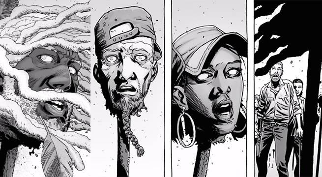 The Walking Dead: le teste sulle picche nel fumetto The Walking Dead: la terribile strage di Alpha nel fumetto