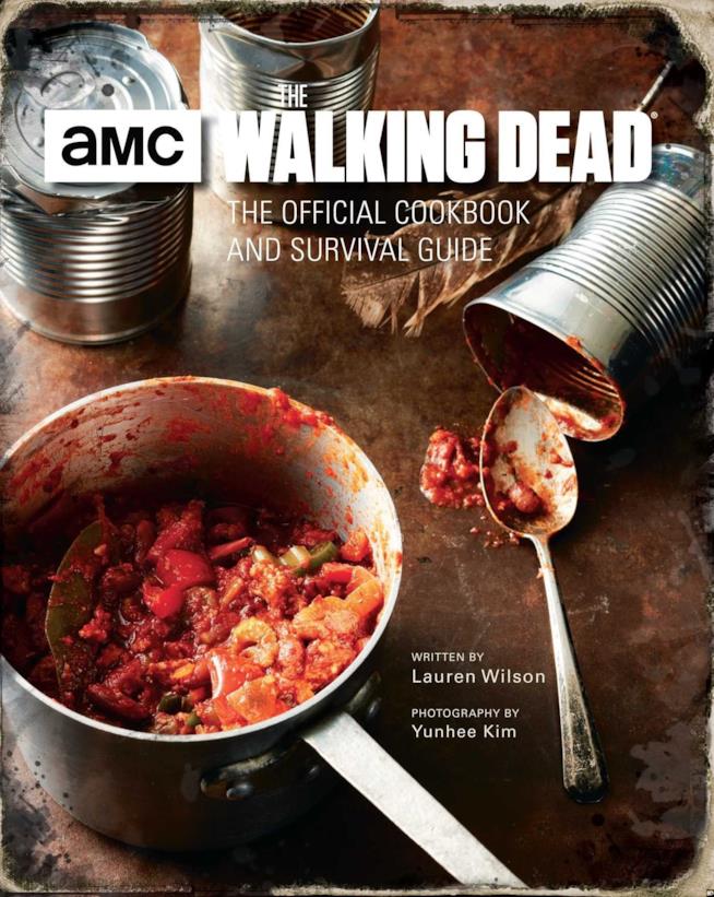 La copertina del ricettario di The Walking Dead La copertina del manuale di ricetta e sopravvivenza di The Walking Dead