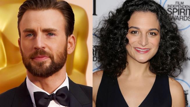 Chris Evans e Jenny Slate escono allo scoperto Primo piano di Chris Evans e Jenny Slate