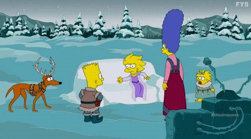 I Simpson e Frozen Lisa costruisce un castello di ghiaccio in stile Frozen