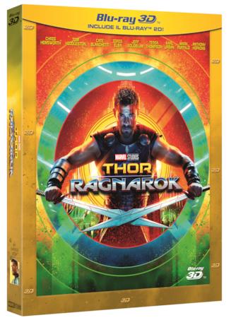 La cover del Blu-Ray 3D di Thor: Ragnarok La cover dell'edizione Blu-Ray 3D di Thor: Ragnarok