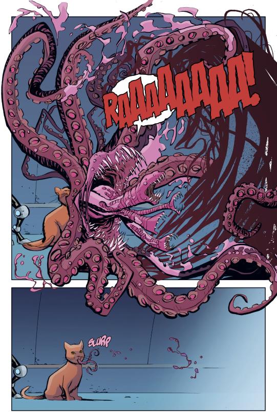 Chewie mostra i suoi tentacoli alieni Dalla bocca di Chewie escono tentacoli in grado di mangiare qualsiasi cosa