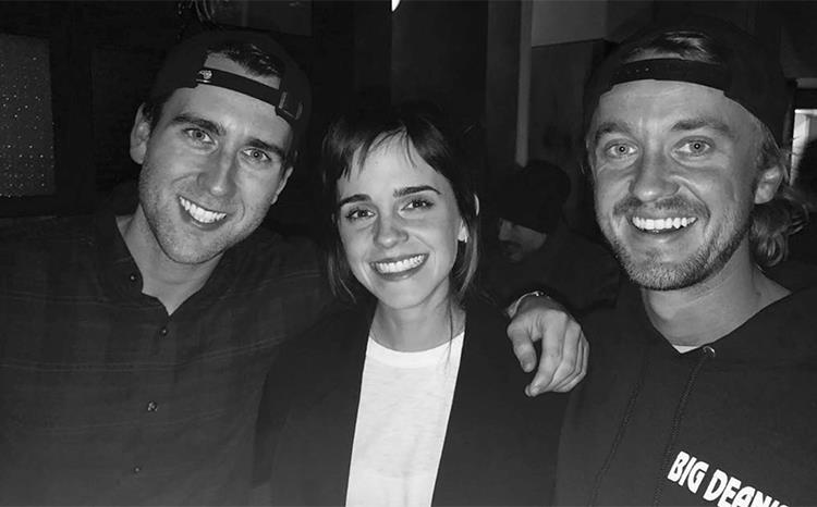 Mini-reunion di Harry Potter Matthew Lewis, Emma Watson, Tom Felton di nuovo insieme
