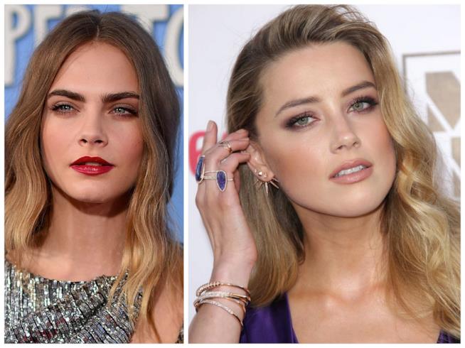 Amber Heard ha tatuato Cara Delevingne Primo piano di Cara Delevingne e Amber Heard