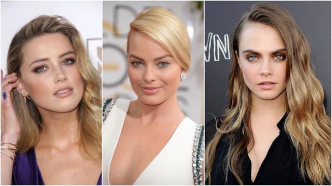Amber Heard esce a divertirsi con Margot Robbie e Cara Delevingne Primo piano di Amber Heard, Margot Robbie e Cara Delevingne
