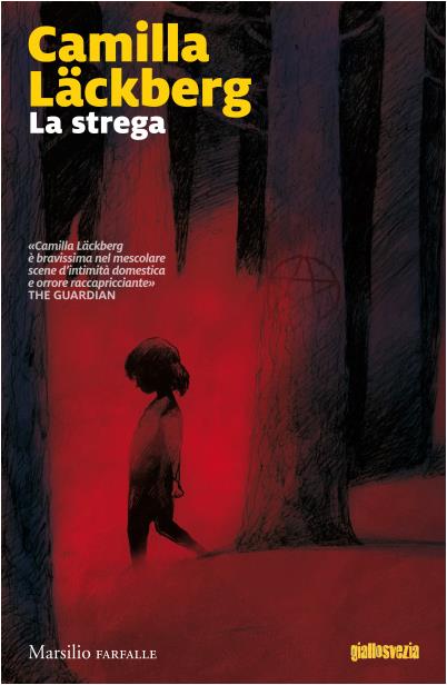 La copertina dell'edizione italiana di La Strega Una bimba cammina in un paesaggio rosso sangue nell'illustrazione di copertina di La Strega