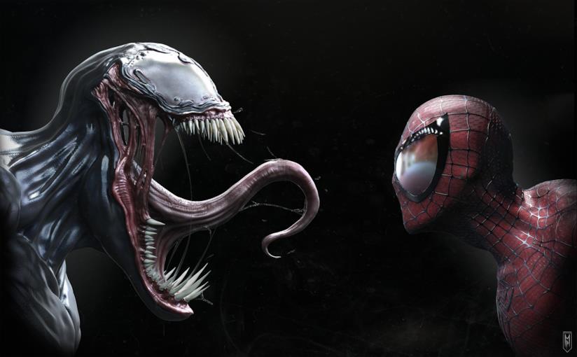 Venom e Spider-Man in un durissimo faccia a faccia Venom ha qualcosa da dire a Spider-Man: una fanart