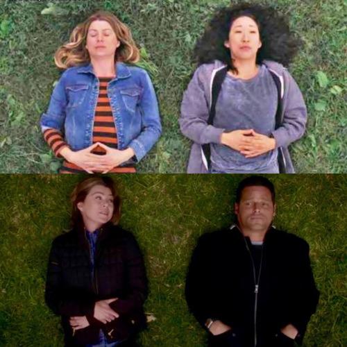 Meredith sul prato con Alex e Cristina Meredih Alex e Cristina: i momenti sul prato