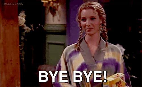 Phoebe Phoebe di Friends che dice arrivederci