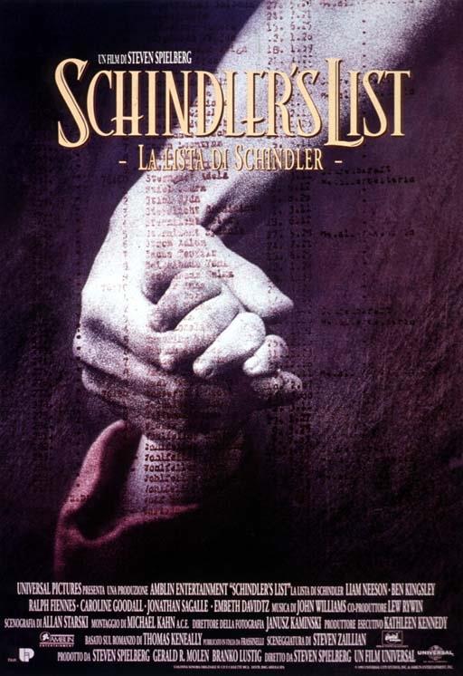 Schindler's List torna a fine gennaio nelle sale italiane Il poster italiano di Schindler's List