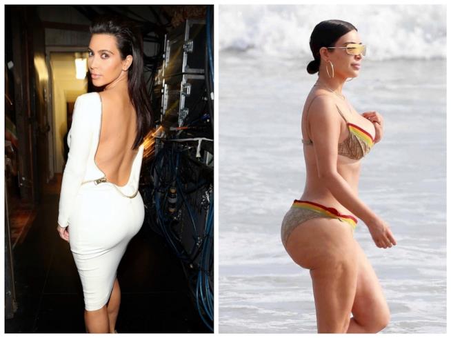 Kim Kardashian accusata dai followers di averli imbrogliati Lo scatto incriminato di Kim Kardashian con la cellulite
