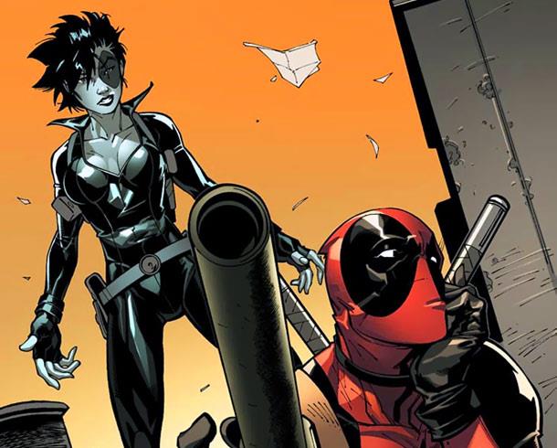Domino e Deadpool Deadpool e Domino immortalati in un fumetto