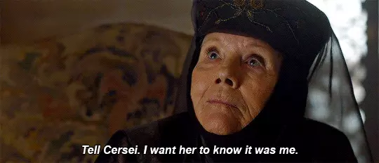 Olenna Tyrell Olenna Tyrell parla con Jaime riguardo l'avvelenamento di Jeoffry