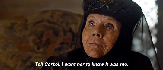 Olenna Tyrell Olenna Tyrell parla con Jaime riguardo l'avvelenamento di Jeoffry