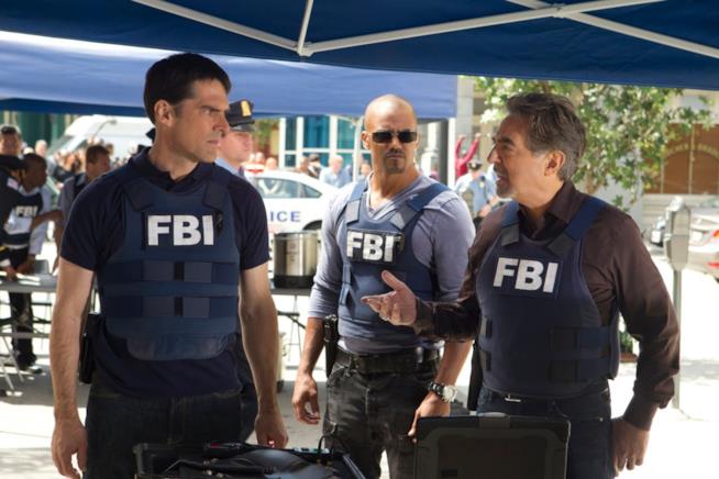 Criminal Minds: Hotch, Rossi e Morgan sul set Hotch, Rossi e Morgan sul set di Criminal Minds