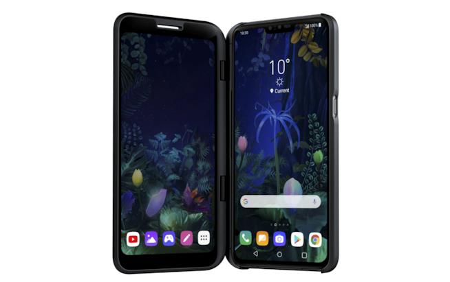 LG V50 ThinQ può utilizzare un secondo schermo, integrato in una cover Immagine stampa di LG V50 ThinQ