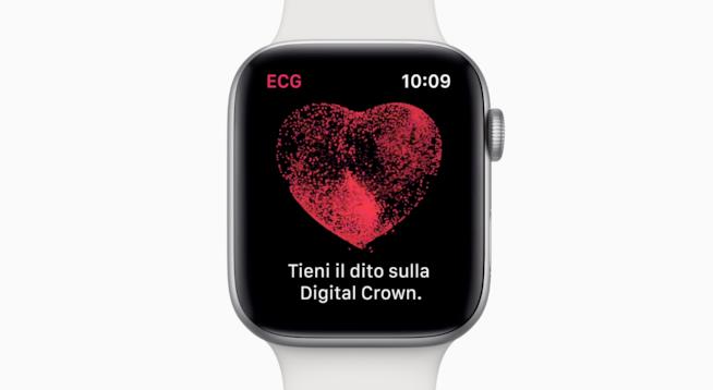Le app ECG e Battito Cardiaco di Apple Watch sono ora disponibili anche in Italia Immagine promozionale per la funzione ECG di Apple Watch Series 4