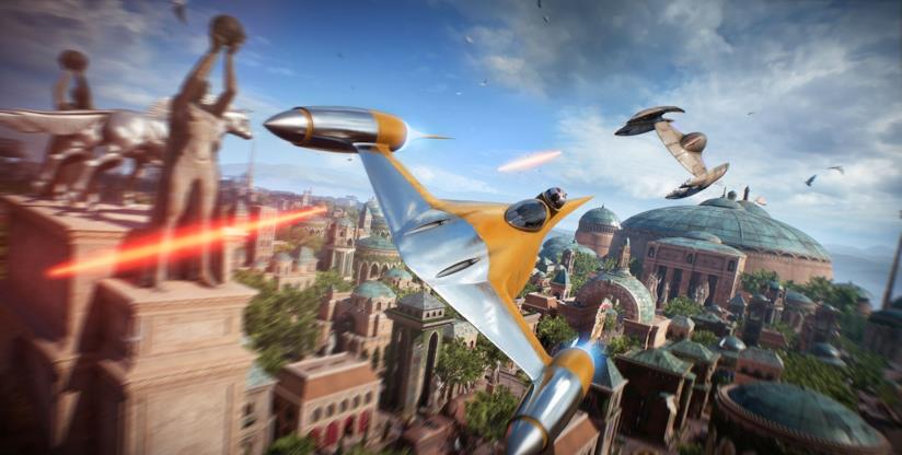 Star Wars Battlefront 2, gameplay e multiplayer in nuovi video dall'E3 2017 Un combattimento tra i cieli di Star Wars Battlefront 2