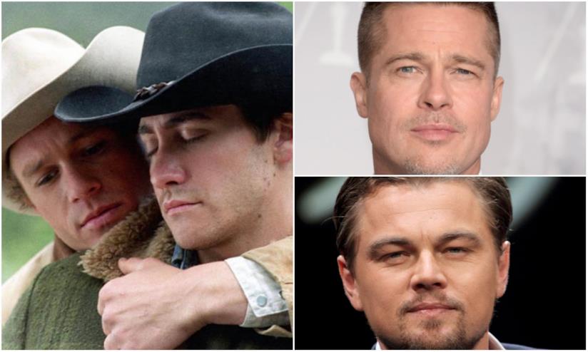 Brad Pitt e Leonardo DiCaprio rifiutarono Brokeback Mountain Collage tra Brokeback Mountain, Brad Pitt e Leonardo DiCaprio