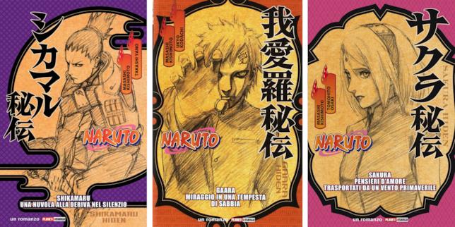 Naruto Hiden Naruto Hiden: le cover dei volumi su Shikamaru, Gaara e Sakura