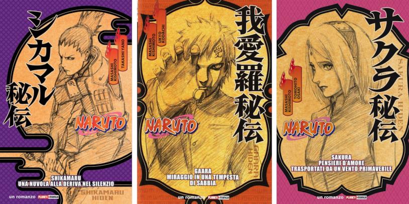 Naruto Hiden Naruto Hiden: le cover dei volumi su Shikamaru, Gaara e Sakura