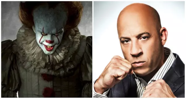 Pennywise batte Vin Diesel: il trailer di IT è il più visto nelle prime 24 ore Un collage tra Pennywise e Vin Diesel