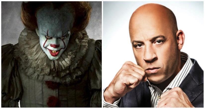 Pennywise batte Vin Diesel: il trailer di IT è il più visto nelle prime 24 ore Un collage tra Pennywise e Vin Diesel