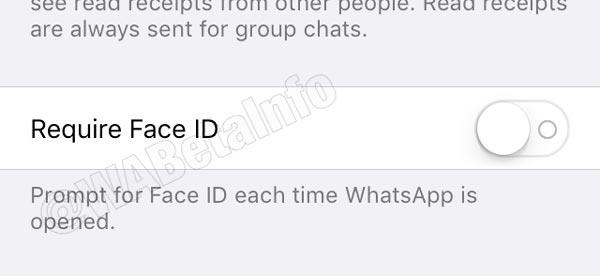 Impostazione per il riconoscimento facciale presto su WhatsApp Opzione per abilitare il riconoscimento facciale su WhatsApp