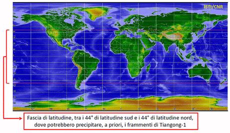 Dove cadranno i frammenti ti Tiangong-1?