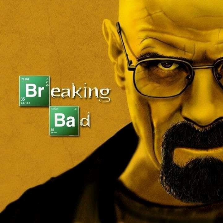 L'iconico volto di Walter White, protagonista di Breaking Bad Un poster di Breaking Bad