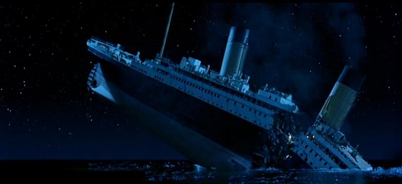 I più importanti film, documentari e serie TV ispirati alla tragedia del Titanic L'affondamento del Titanic nel film di James Cameron