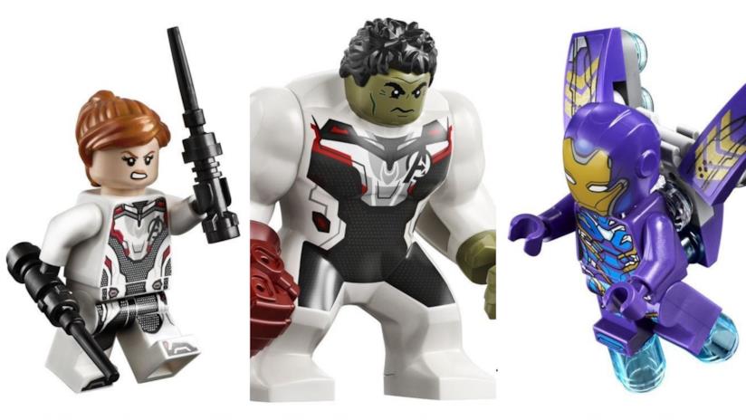 Al Comic-Con di San Diego arriva un nuovo set LEGO dedicato al film Avengers: Endgame Da sinistra a destra, i personaggi in versione LEGO di Vedova Nera, Hulk e Pepper Potts in armatura